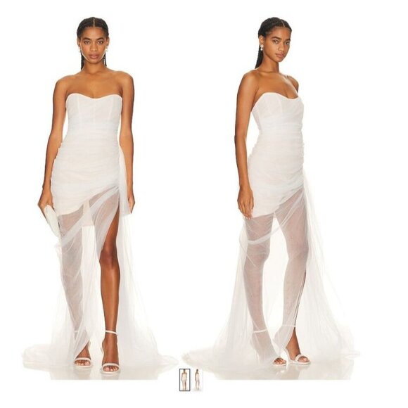 The Bar Cleo Gown in Blanc 4 New Womens Wedding Maxi Dress - Picture 15 of 15